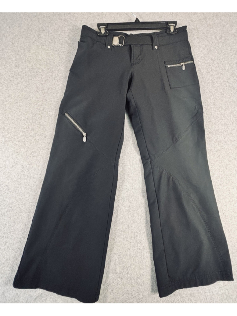 Athleta Womens 6P Black Ski Snow Pants Belted Insulated Winter Snowboard